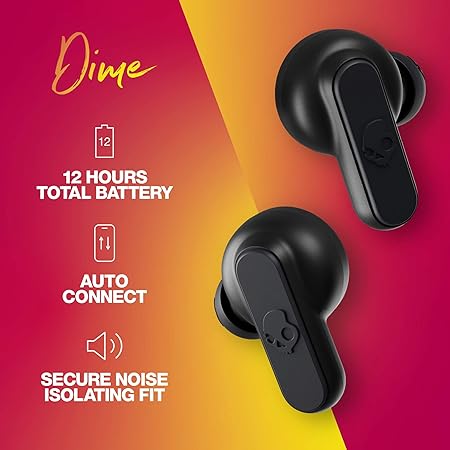 Skullcandy Dime True Wireless in-Ear Bluetooth Earbuds, IPX4 Water Dust Resistant (4 color options)
