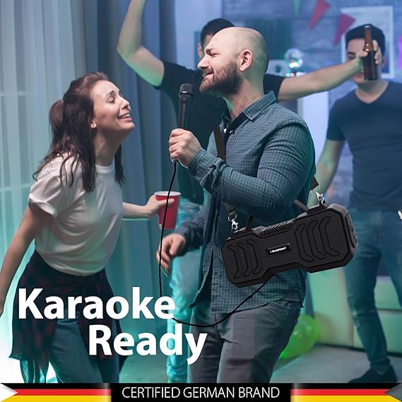 Blaupunkt Atomik BB20 Wireless Bluetooth Party Speaker 20W with Dual Passive Radiator I 1500mAh Battery I Karaoke with Mic (2 color options)