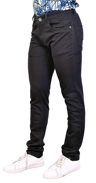 Basilio Cotton Knitted Fabric Stretchable Denim Regular Fit Mid Rise Jeans Pant for Men
