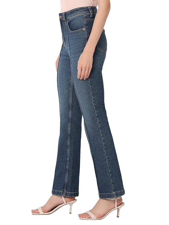 VERO MODA Women High Rise VM Petra BC HR AW24 Bootcut Light Fade Stretchable Jeans
