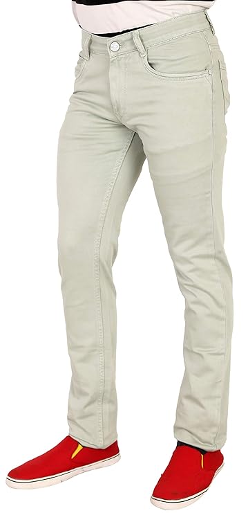 Basilio Cotton Knitted Fabric Stretchable Denim Regular Fit Mid Rise Jeans Pant for Men