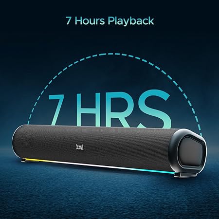 Boat Aavante Bar 950 Bluetooth Soundbar w/ 40W Signature Sound, RGB LEDs, Dual Passive Radiators, Up to 7 hrs Playback (Premium Black)