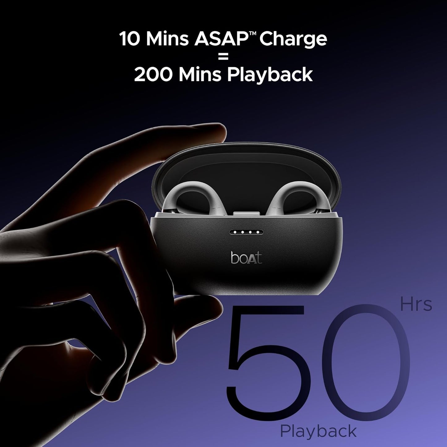 boAt Airdopes Loop OWS Earbuds w/Clip-On Fit, Air Conduction Tech, 50HRS Battery, 4Mics ENx (3 Color options)