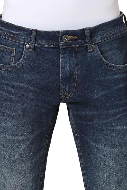 Peter England Men's Regular Fit Mid Rise Jeans