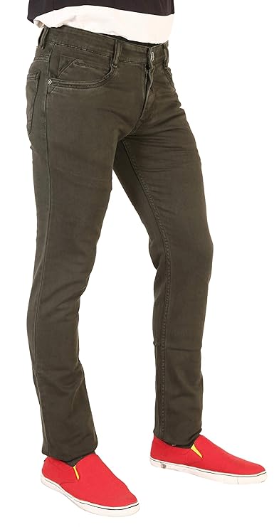 Basilio Cotton Knitted Fabric Stretchable Denim Regular Fit Mid Rise Jeans Pant for Men