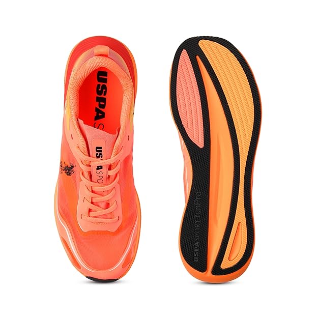 U.S. POLO ASSN. Men Lace Up Running Shoes (Orange)