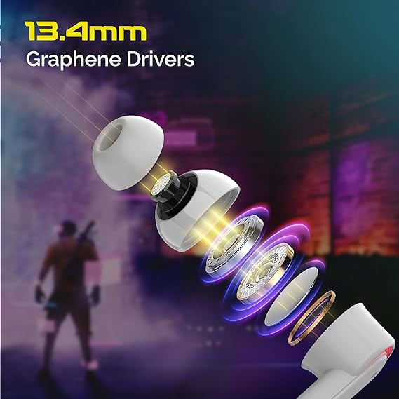 CrossBeats Fury Max Gaming TWS in-Ear Buds |100hr Playtime Bluetooth Earphones | RGB Lights | BT v5.4 (2 color options)