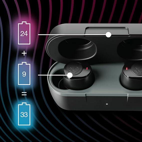 Skullcandy Jib True 2 in-Ear Wireless in Ear Earbuds, 32 Hr Battery (Black)