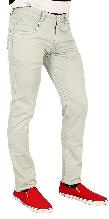 Basilio Cotton Knitted Fabric Stretchable Denim Regular Fit Mid Rise Jeans Pant for Men