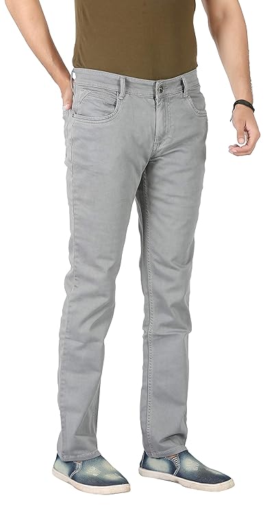 Basilio Cotton Knitted Fabric Stretchable Denim Regular Fit Mid Rise Jeans Pant for Men