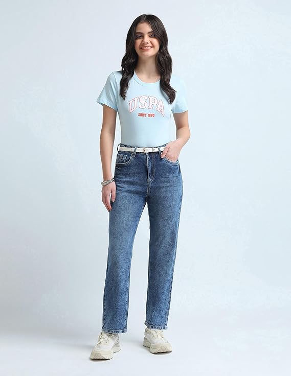 U.S. POLO ASSN. Women's Straight Fit High Rise Jeans