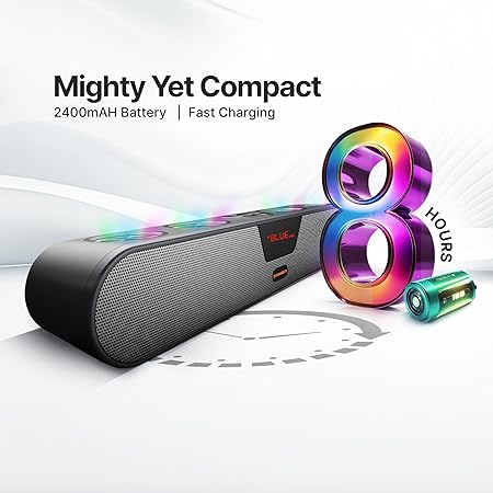CrossBeats Blaze B30 Bluetooth 30W Soundbar Gaming RGB Light | AUX, BT, SD Card, USB &FM I 8 Hrs Playtime Fast Charge| TWS Pairing