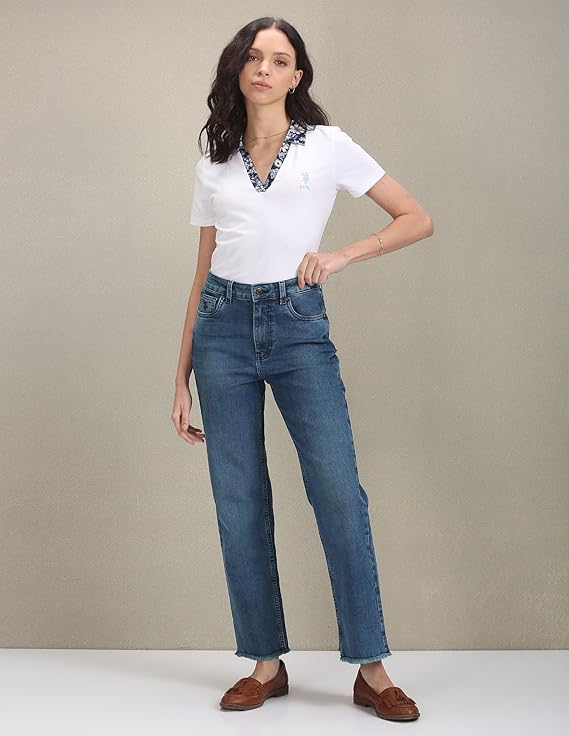 U.S. POLO ASSN. Women's Regular Fit High Rise Jeans