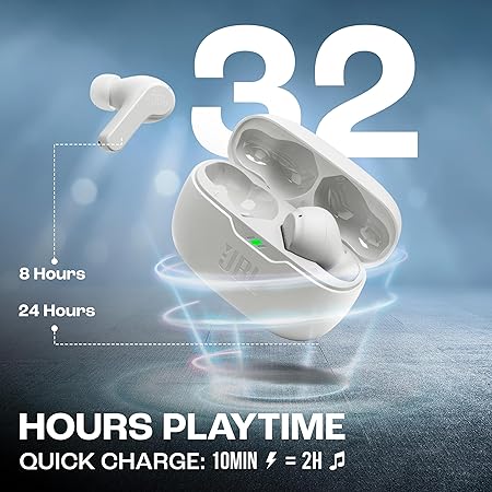 JBL Vibe Beam in-Ear Wireless Earbuds (TWS) with Mic,App for Customized Extra Bass Eq,32 Hours Battery&Quick Charge (3 Color options)