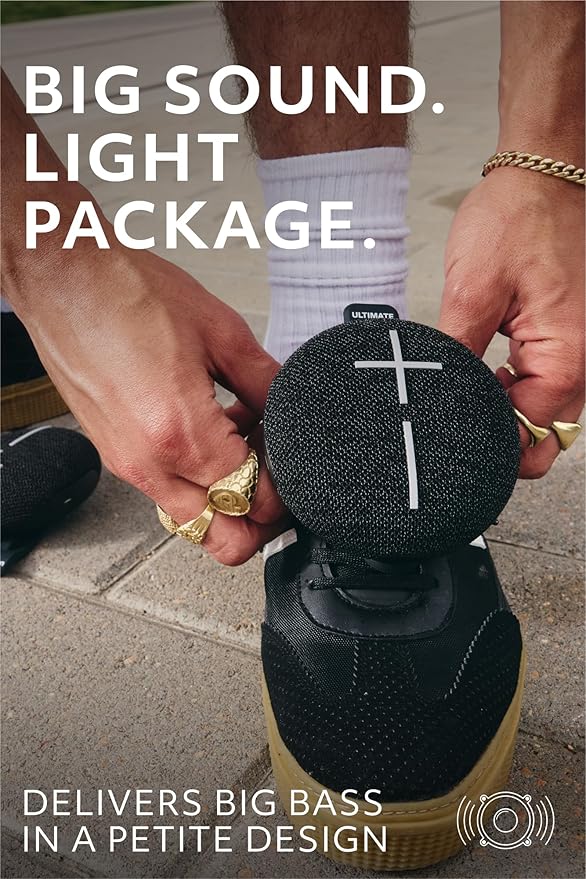 Ultimate Ears MINIROLL Ultra-Portable Waterproof Bluetooth Speaker, Big Bass, IP67 Dustproof, 40 m (131 ft) - (4 color options)