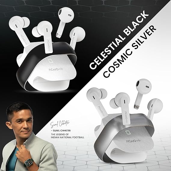 ACwO Dwots Fire India's First in Ear + Half-in-Earbuds in One Case, 3+3 EQ Modes, Wireless Charging Enabled, AI-ENC with Quad Mic (3 Color options)