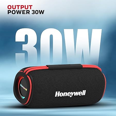 Honeywell Newly Launched Trueno U400 30W 5.3 Bluetooth Speaker, Deep Bass Radiators, 15H Playtime, IPX 6, USB Type-C Port, Built-in Mic & 2 * 78mm Drivers