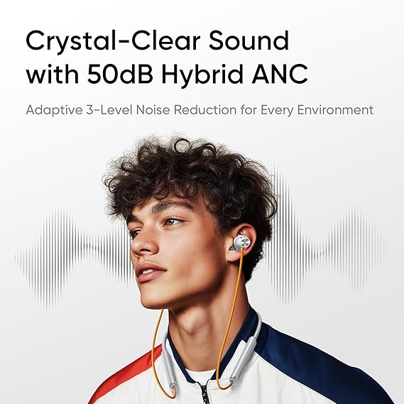 realme Buds Wireless 5 ANC in Ear Bluetooth Headphones,50dB ANC, Upto 38hrs Playback (3 Color options)