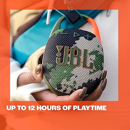 JBL Clip 5, Wireless Ultra Portable Bluetooth Speaker, Pro Sound, 12hrs of Playtime, Integrated Carabiner, Dust & Waterproof, Type C (9 color options)