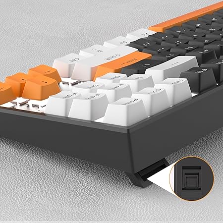 MageGee 75% Mechanical Gaming Keyboard with Brown Switch, LED White Backlit Keyboard, 87 Keys Compact TKL Wired Computer Keyboard for Windows Laptop PC Gamer - Black/White