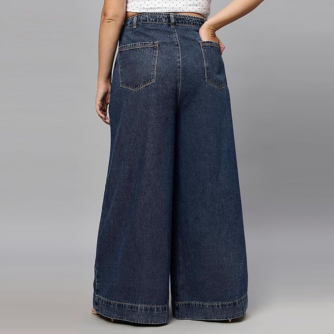 TURNING BLUE Extra Wide High Rise Plus Size Jeans for Women