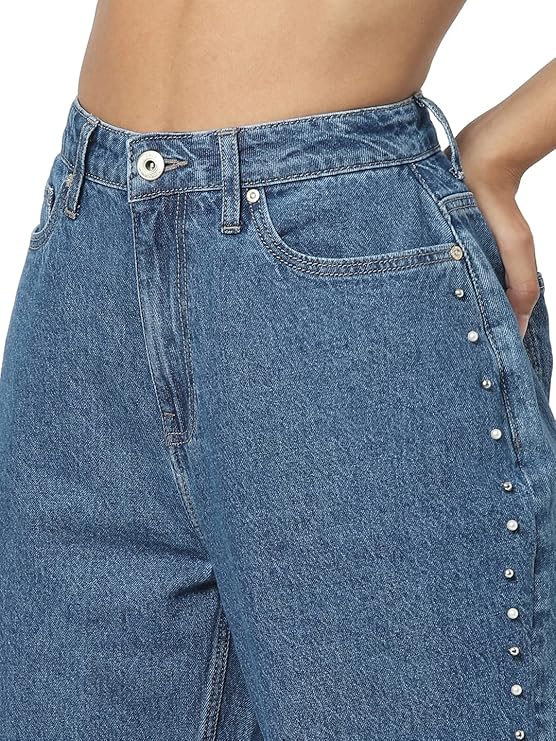 ONLY Women's Mid Rise Relaxed-Fit Mom Jeans | Boyfriend Jeans for Women