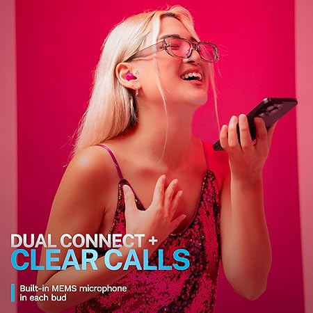 Lab Go Pop ANC Active Noise Cancelling Earbuds, Bluetooth Earphones, 24+ Hr Playtime (4 Color options)