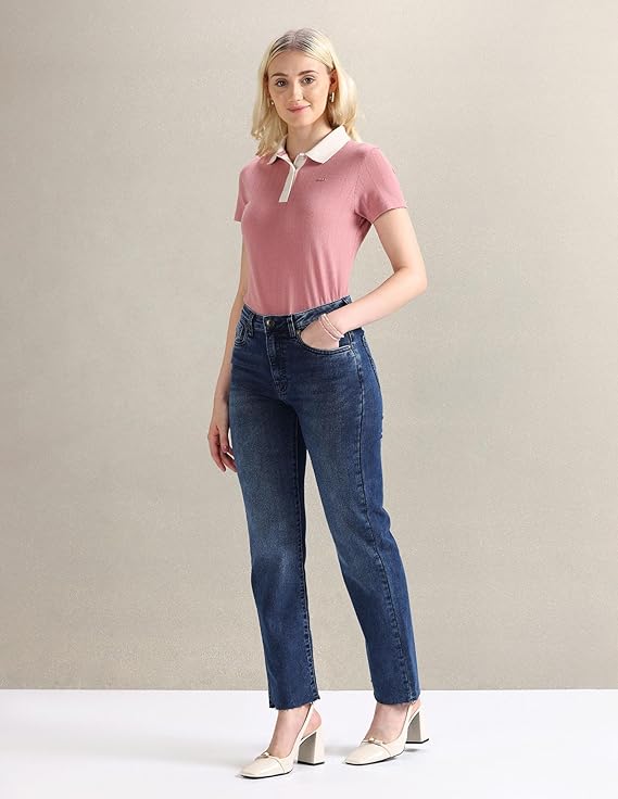 U.S. POLO ASSN. Women's Straight Fit High Rise Jeans