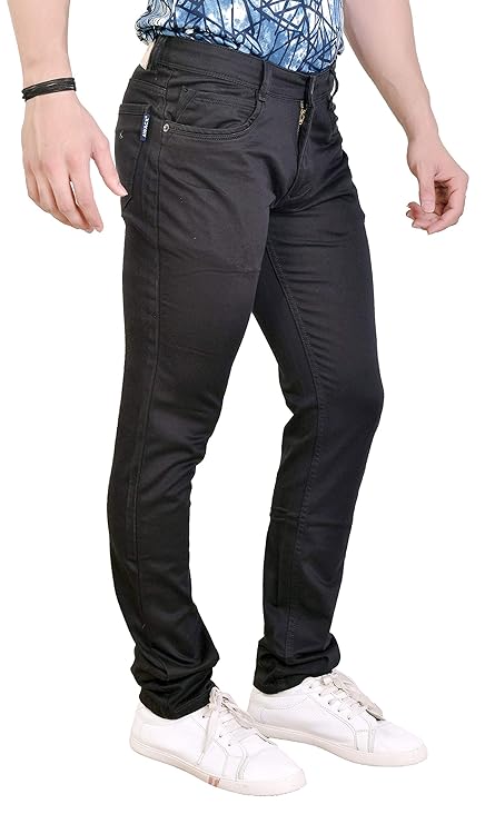 Basilio Cotton Knitted Fabric Stretchable Denim Regular Fit Mid Rise Jeans Pant for Men