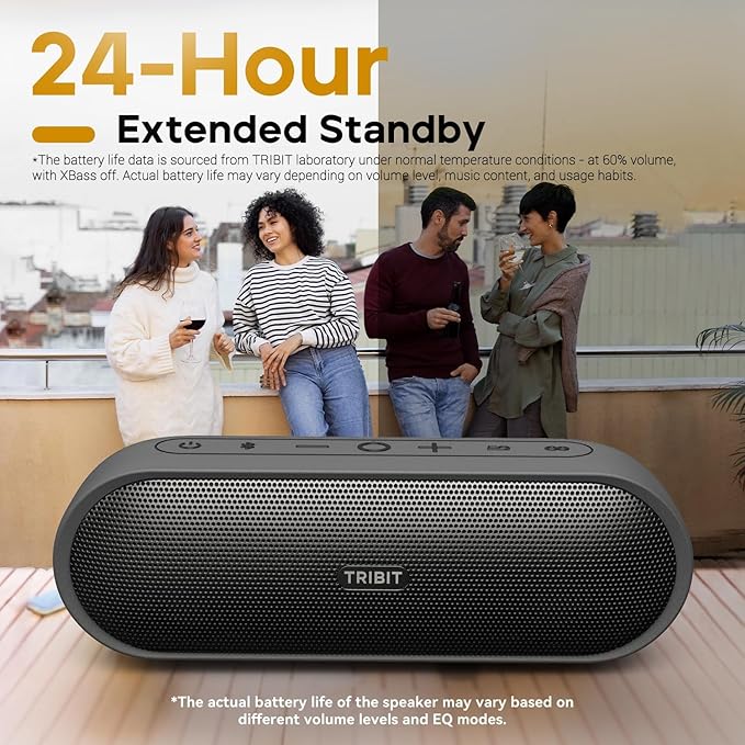 Tribit XSound Plus 2 30W 5.3 Bluetooth Wireless Speakers, 24H Playtime,IPX7 Waterproof,Built in Mic,150ft BT Range (2 color options)