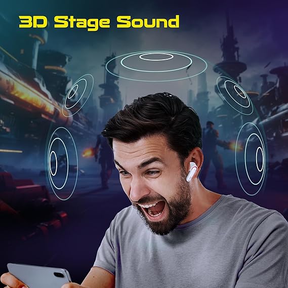 CrossBeats Fury Max Gaming TWS in-Ear Buds |100hr Playtime Bluetooth Earphones | RGB Lights | BT v5.4 (2 color options)