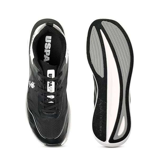 U.S. POLO ASSN. Men Lace Up Running Shoes (BLACK)