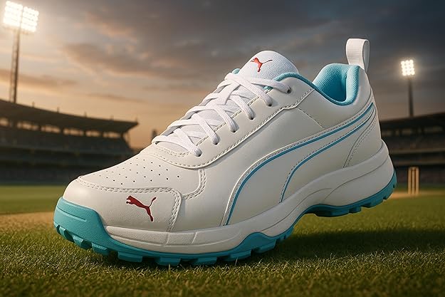 Puma Men Cricket Classicat Cricket Shoe (Blue White)