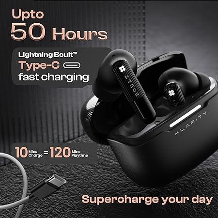 Boult Klarity 3 6-Mic Hybrid ANC (Upto 50dB) in Ear Earbuds, 50H Playtime (2 Color options)