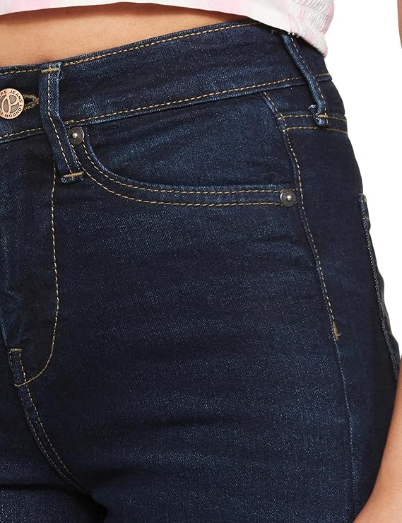 Pepe Jeans High Rise Dark Wash Cotton Relaxed Fit Women's Jeans