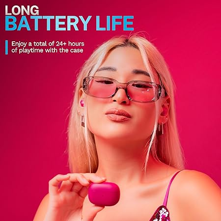 Lab Go Pop ANC Active Noise Cancelling Earbuds, Bluetooth Earphones, 24+ Hr Playtime (4 Color options)