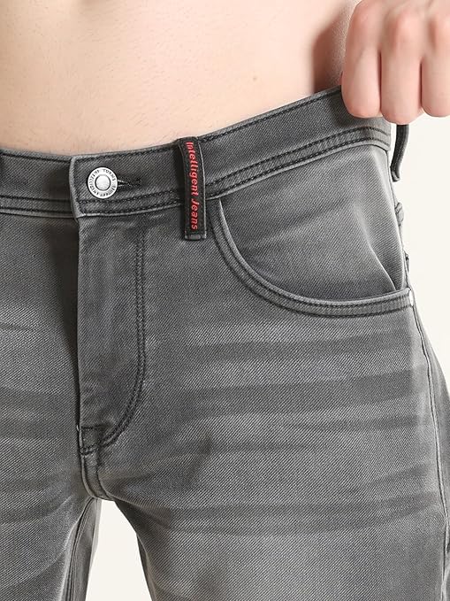 TURMS Men's Cool Tech ICY Comfort Solid Mid Rise Tailored Fit Stretchable Travel Edition Comfort Denim Jeans Cotton Rich Pant | 3Degree Cooler Anti Odor UV Protectant (Available in Plus Sizes)