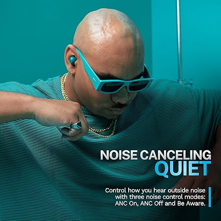 Lab Go Pop ANC Active Noise Cancelling Earbuds, Bluetooth Earphones, 24+ Hr Playtime (4 Color options)