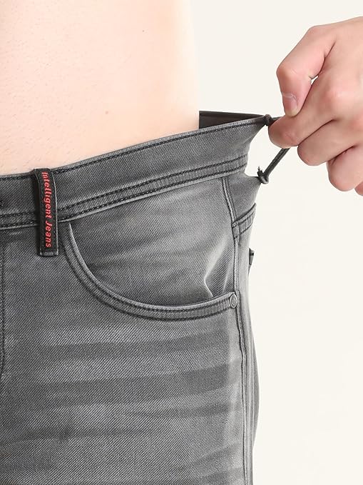 TURMS Men's Cool Tech ICY Comfort Solid Mid Rise Tailored Fit Stretchable Travel Edition Comfort Denim Jeans Cotton Rich Pant | 3Degree Cooler Anti Odor UV Protectant (Available in Plus Sizes)