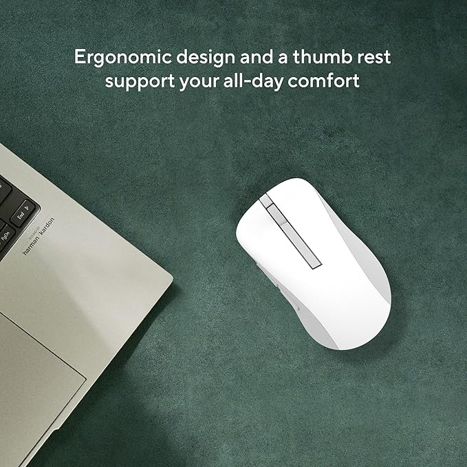 ASUS Wireless Mouse MD102 2.4GHz Mode, Ergonomic Design, Silent, Reliable, Dual Mode Connectivity, Adjustable DPI, 10 Million Click Life, White