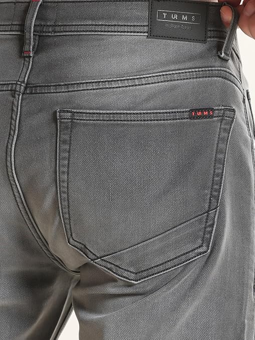 TURMS Men's Cool Tech ICY Comfort Solid Mid Rise Tailored Fit Stretchable Travel Edition Comfort Denim Jeans Cotton Rich Pant | 3Degree Cooler Anti Odor UV Protectant (Available in Plus Sizes)