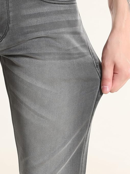 TURMS Men's Cool Tech ICY Comfort Solid Mid Rise Tailored Fit Stretchable Travel Edition Comfort Denim Jeans Cotton Rich Pant | 3Degree Cooler Anti Odor UV Protectant (Available in Plus Sizes)