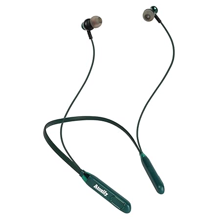 Atozify Wireless Bluetooth Neckband Earphones, in-Ear Gaming Earbuds, 45ms Low Latency, 36H Battery (Green)