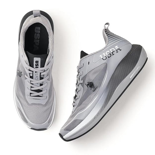 U.S. POLO ASSN. Men Lace Up Running Shoes (GREY)