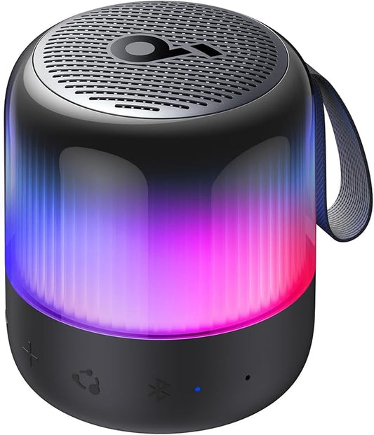 soundcore Glow Mini Speaker, Portable Bluetooth Speaker, 360° Sound, Light Show, 12h Playtime, IP67 Waterproof & Dustproof