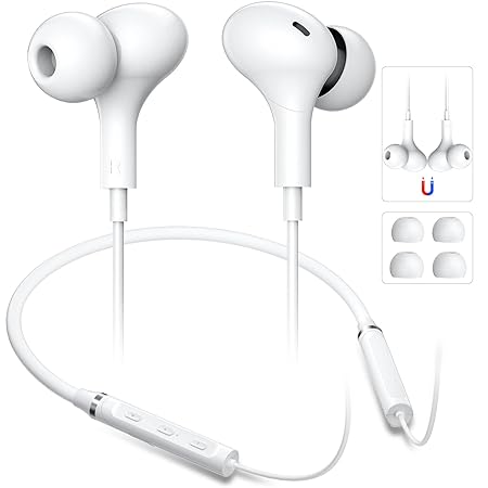 Bluetooth Neckband Headphones for Samsung S24 S23 FE in-Ear Magnetic Earbuds Noise Canceling Bass (2 color options)