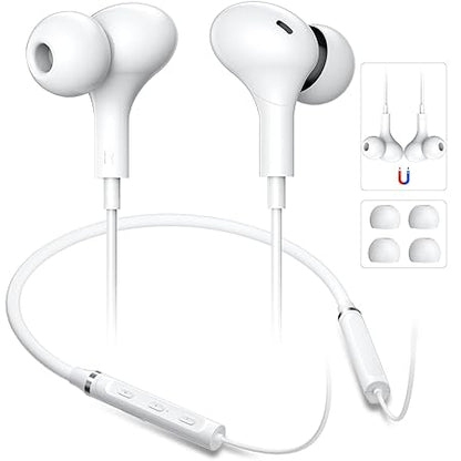 Bluetooth Neckband Headphones for Samsung S24 S23 FE in-Ear Magnetic Earbuds Noise Canceling Bass (2 color options)