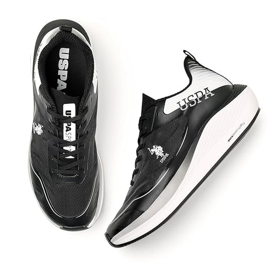 U.S. POLO ASSN. Men Lace Up Running Shoes (BLACK)