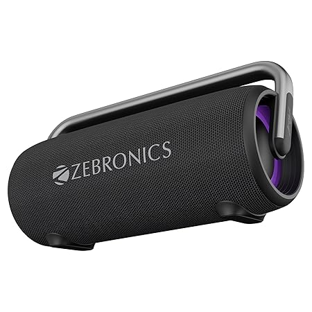 ZEBRONICS AXON 100 Portable Party Bluetooth Speaker, 90W RMS, Quad Drivers + Dual Passive Radiators, IPX5, Upto 6 Hours Playback (Black)