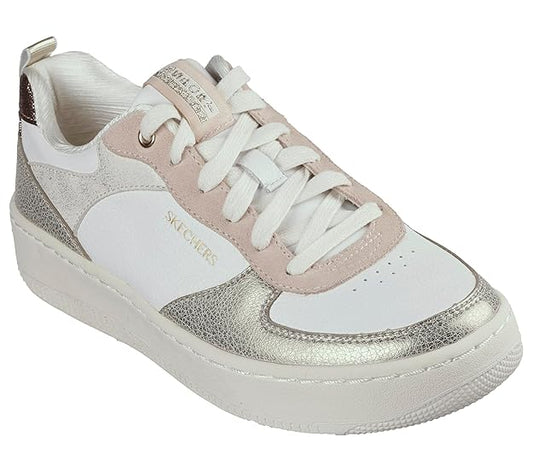 Skechers Women Sport Court 92 Sheer Shine Lace Up Shoe (Multicoloured)